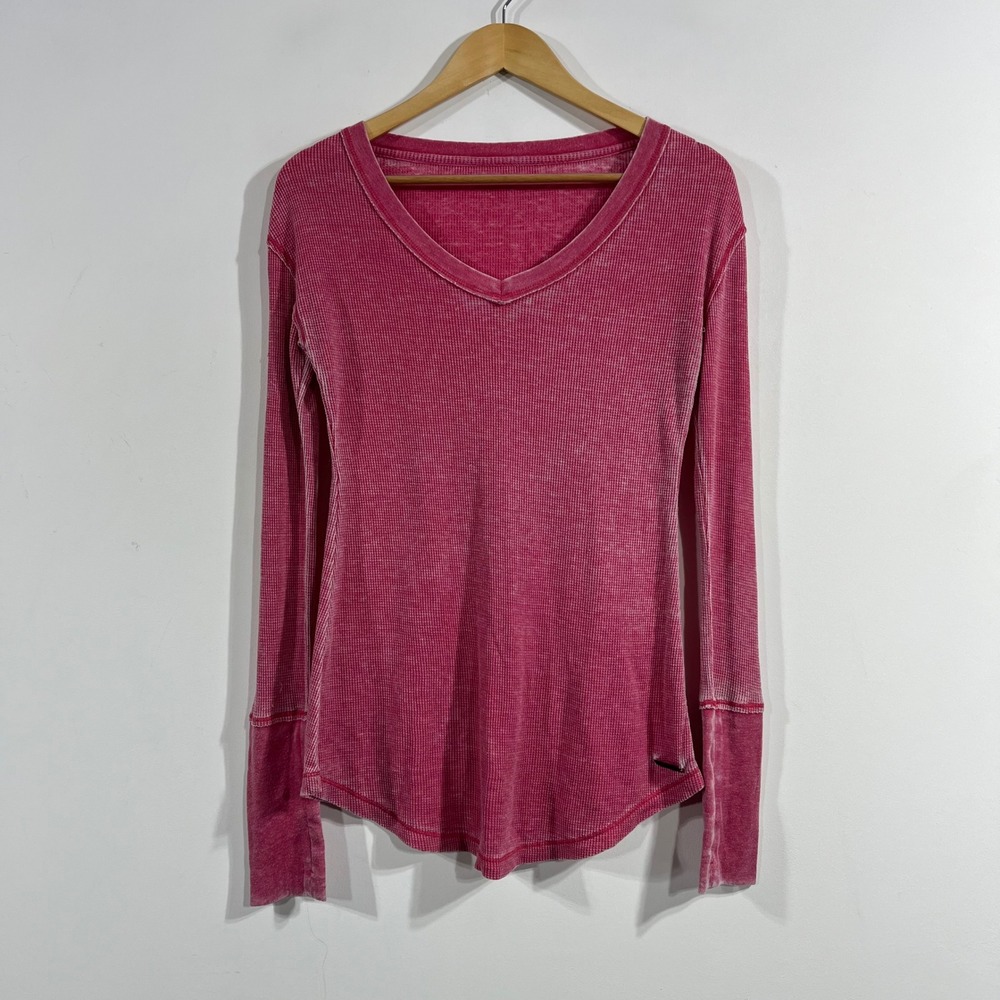 Karl Lagerfeld Y2K Thermal 90s Grunge Waffle Knit Lounge Long Sleeve Top Medium